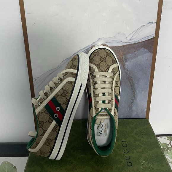 Gucci Shoes Gucci Tennis 977 Gg Guccissima Logo  Stripe Canvas
